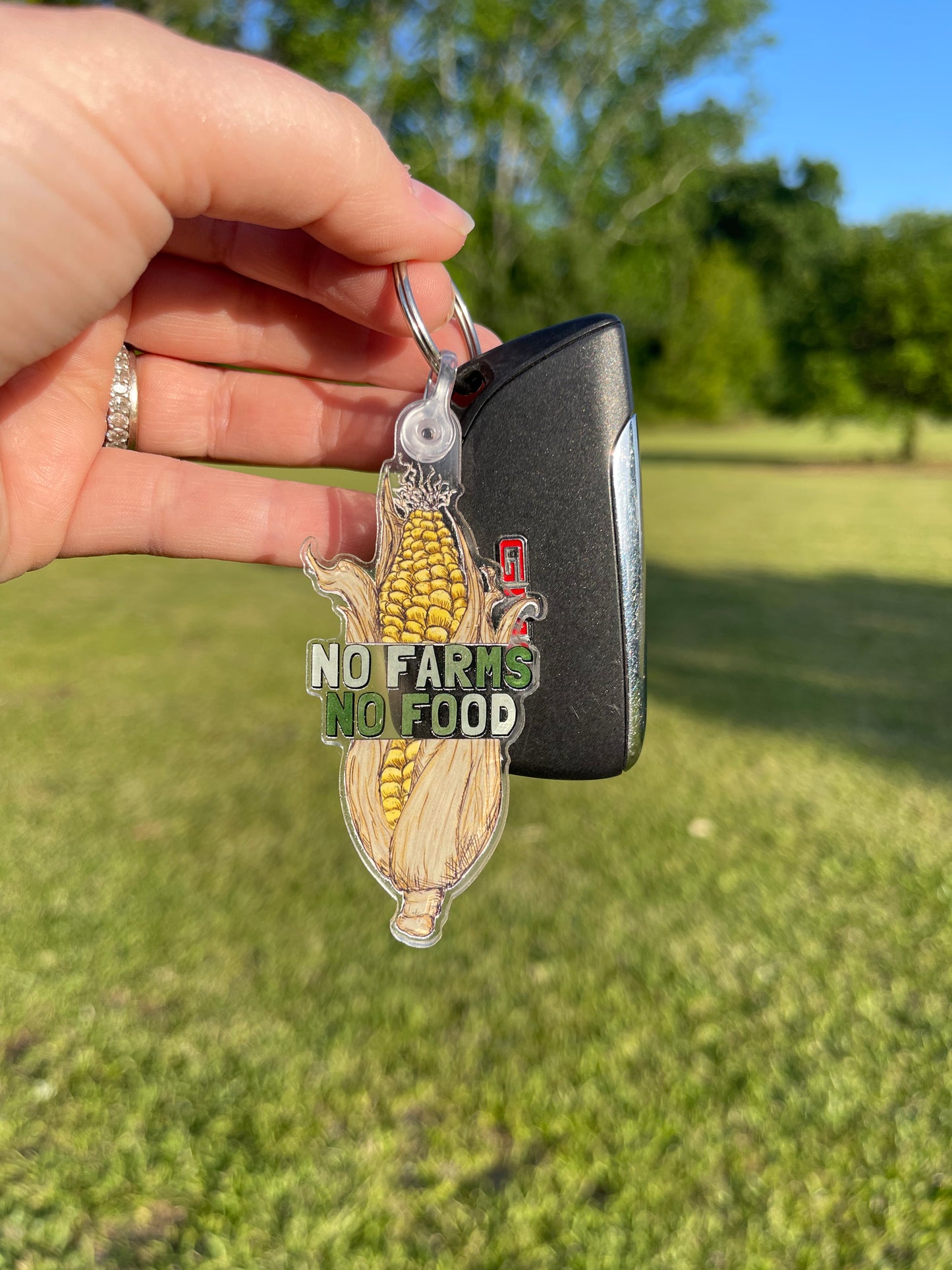 No Farms No Food Keychain